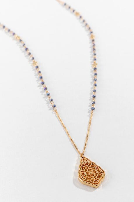 Francesca's Monica Filigree Pendant Necklace - Blue