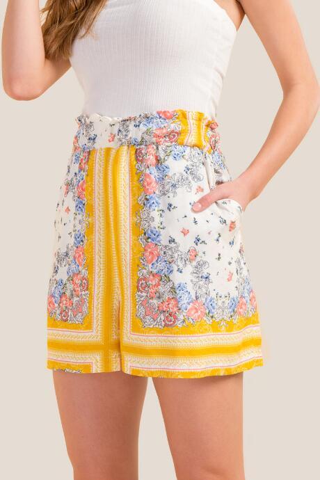 Francesca's Josephine Floral Shorts - Mustard