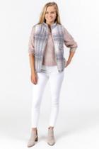 Francesca's Adalena Buffalo Plaid Vest - Ivory