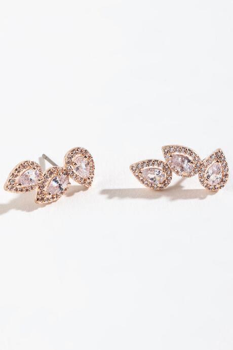 Francesca's Monica Pav Teardrop Ear Crawlers - Rose/gold