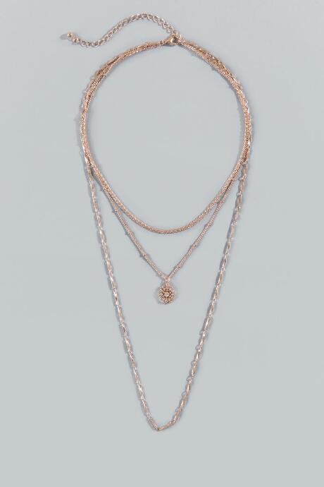 Francesca's Kaydence Layered Necklace - Rose/gold