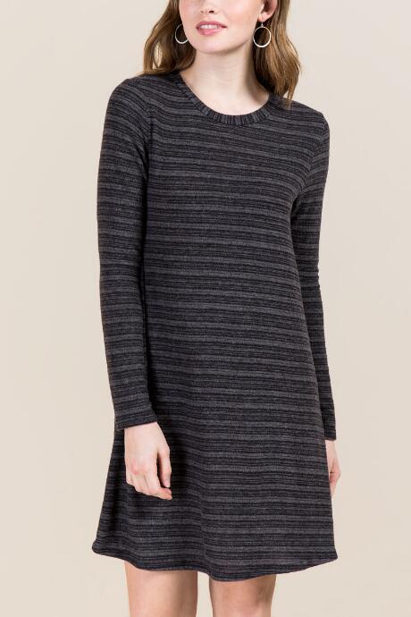 Francesca's Reece Bow Back Knit Dress - Gray