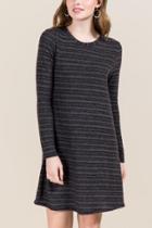 Francesca's Reece Bow Back Knit Dress - Gray