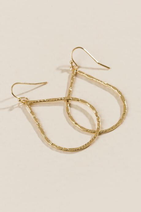 Francesca's Gretchen Thin Metal Teardrop Earrings - Gold