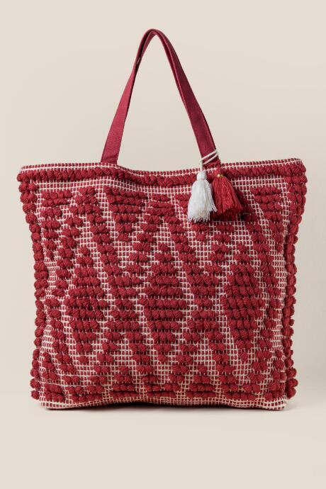 Francesca's Nina Handloom Fabric Tote In Cinnamon - Cinnamon