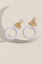 Francesca's Olivia Marbled Resin Drop Earrings - White