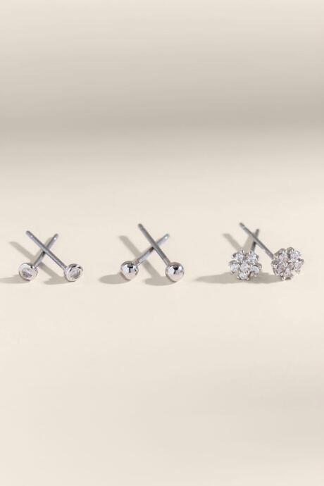 Francesca's Ella Cubic Zirconia Stud Earring Set - Crystal