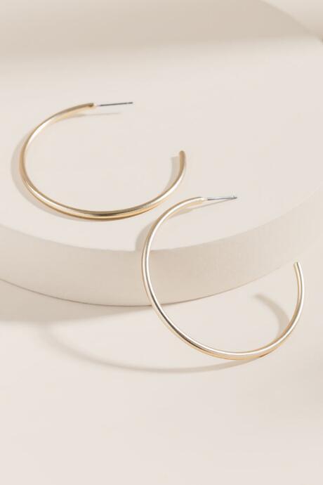 Francesca's Cadie Open Hoop Earrings - Gold
