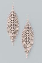 Francesca's Leaf Crystal Drop Earrings - Crystal