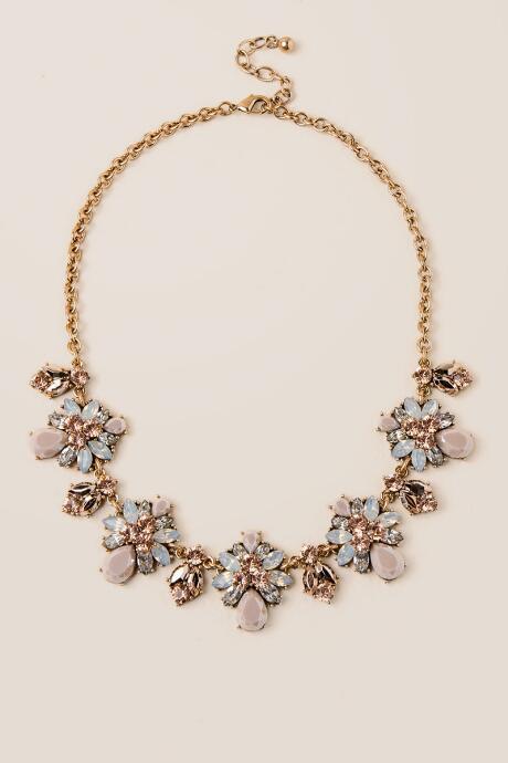 Francesca Inchess Oralie Crystal Statement Necklace - Rose/gold
