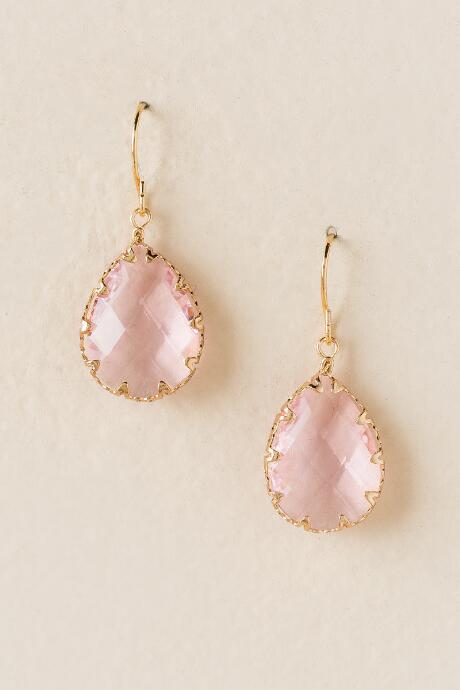 Francesca's Carson Glass Teardrop Earring - Lavender