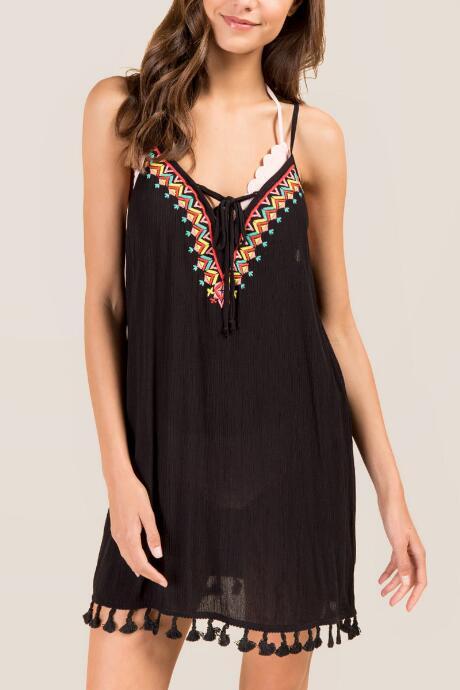 Francesca Inchess Maria Tank Dress Cover Up - Black