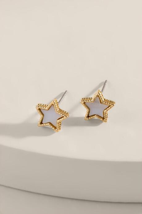 Francesca's Andrea Star Stud Earrings - Pearl