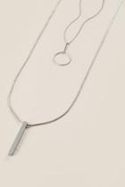 Francesca's Ophelia Double Layer Necklace In Silver - Silver