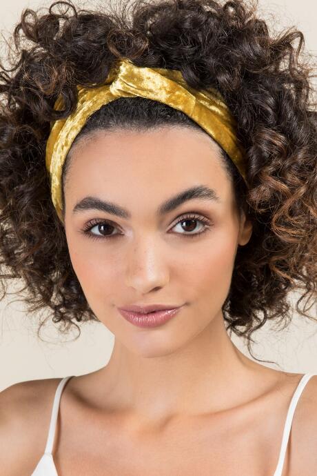 Francesca's Nya Velvet Knot Headwrap - Marigold
