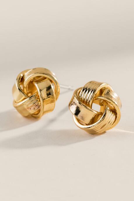 Francesca's Megan Metal Knot Stud Earrings - Gold