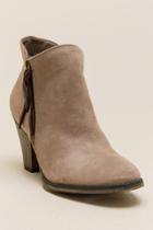 Mia Montgomery Zipper Ankle Boot - Taupe