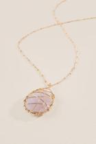 Francesca Inchess Clara Wrapped Stone Pendant - Pale Pink
