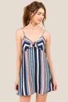 Francesca's Marina Tie Front A-line Dress - Multi