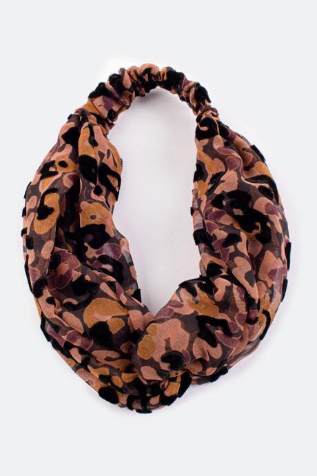 Francesca's Jaz Burnout Leopard Headwrap - Burgundy