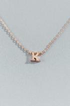 Francesca Inchess K Initial Block Pendant - Rose/gold