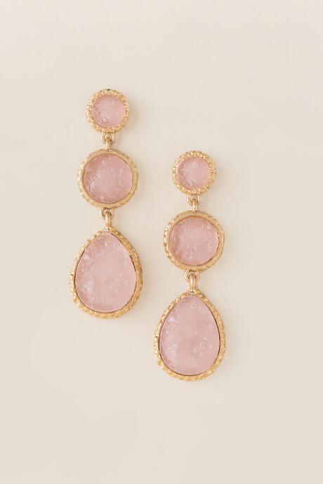 Francesca's Stephanie Druzy Drop Earring In Blush - Blush