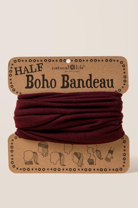 Francesca's Half Boho Bandeau By Natural Life In Solid Wine - Burgundy