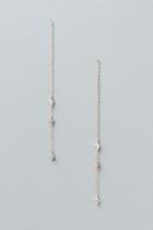 Francesca's Alivea Cubic Zirconia Linear Drop Earring In Rose Gold - Rose/gold