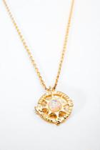 Francesca's Opal Compass Pendant Necklace - Pink