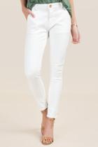 Francesca's Harper Chino Straight Leg Jeans - White