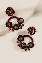 Francesca's Trinity Sequined Circle Statement Earrings - Burgundy