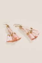 Francesca's Pasha Beaded Tassel Earrings In Blush - Blush