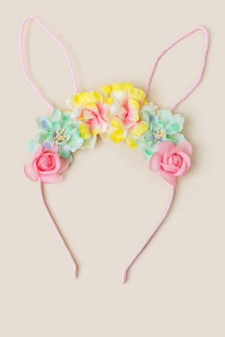 Francesca's Flower Bunny Ear Headband - Pink