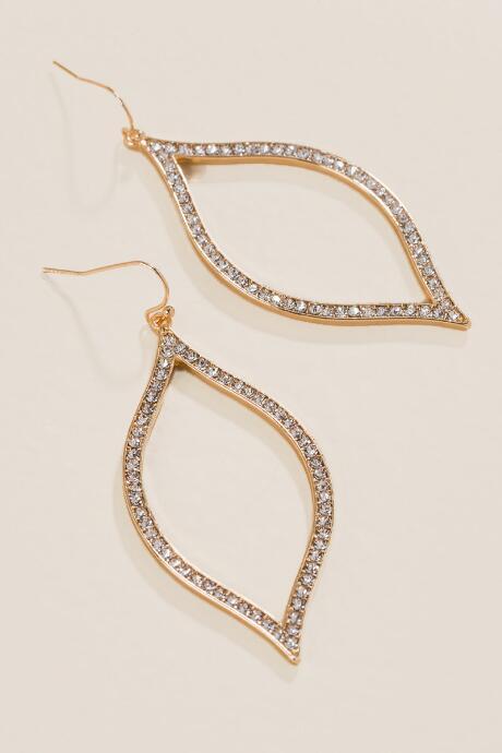 Francesca's Mali Pave Open Drop Earrings - Gold