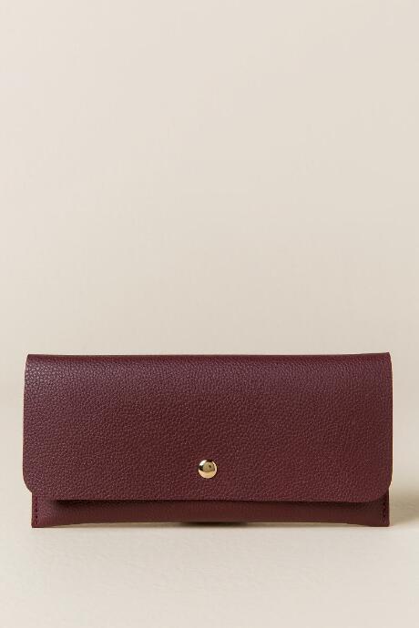 Francesca's Ellie Slim Continental Wallet - Burgundy