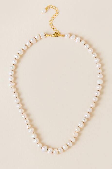 Francesca's Fedora Delicate Short Necklace - Pearl
