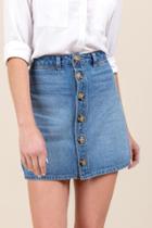 Francesca Inchess Sam High Waisted Denim Skirt - Medium Wash