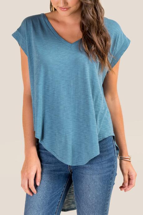 Francesca's Katie Basic High-low Top - Dark Teal