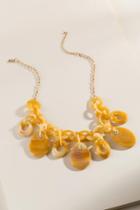 Francesca's Whitney Marbled Resin Statement Necklace - Marigold