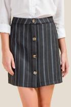Francesca's Angelica Striped Mini Skirt - Black