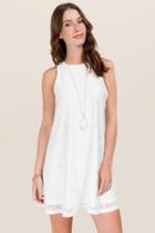 Mi Ami Odette Lace Shift Dress - White