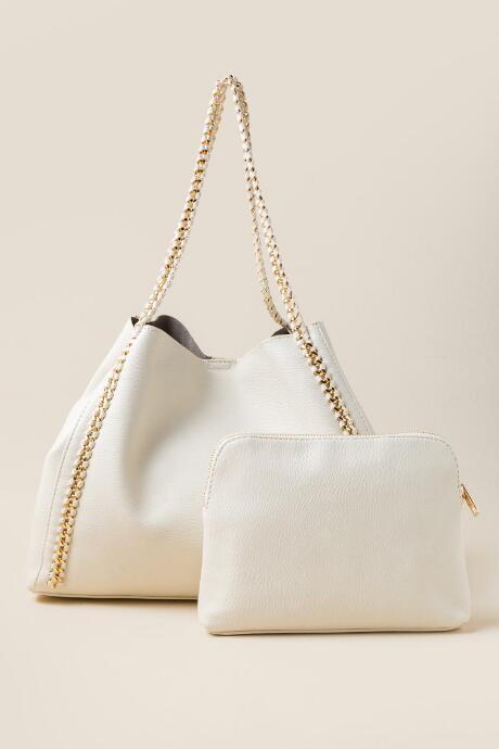 Francesca's Charlotte Chain Tote - Ivory