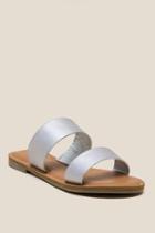 Francesca's Melly Double Band Sandal - Silver