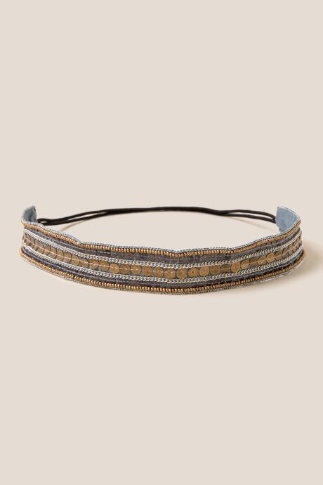 Francesca's Sonja Embellished Headwrap - Gray