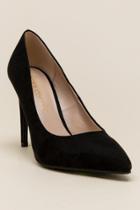 Francesca's Casey Faux Suede Pump - Black