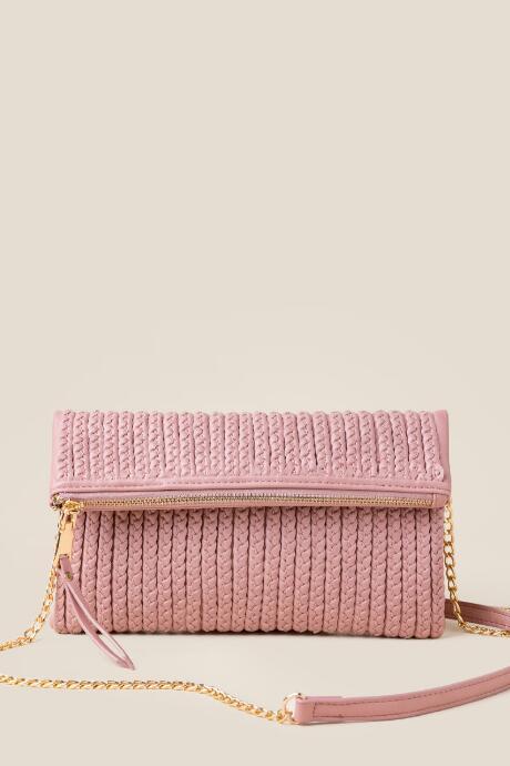 Francesca's Bella Braided Clutch - Mauve