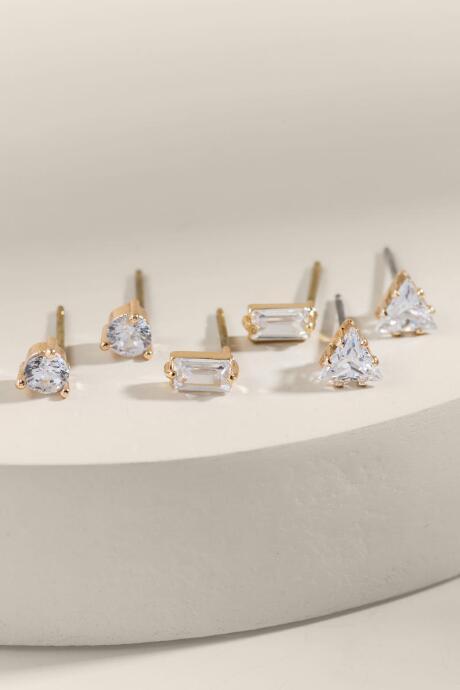 Francesca's Abigail Cz Stud Earring Set - Crystal