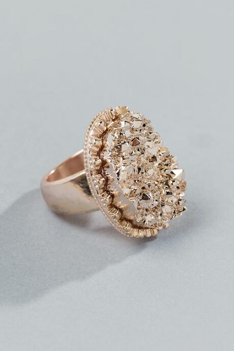 Francesca Inchess Amelia Rose Gold Druzy Ring - Rose/gold