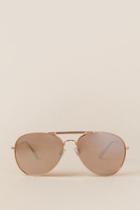 Francesca's Accomplice Aviator Sunglasses - Rose/gold