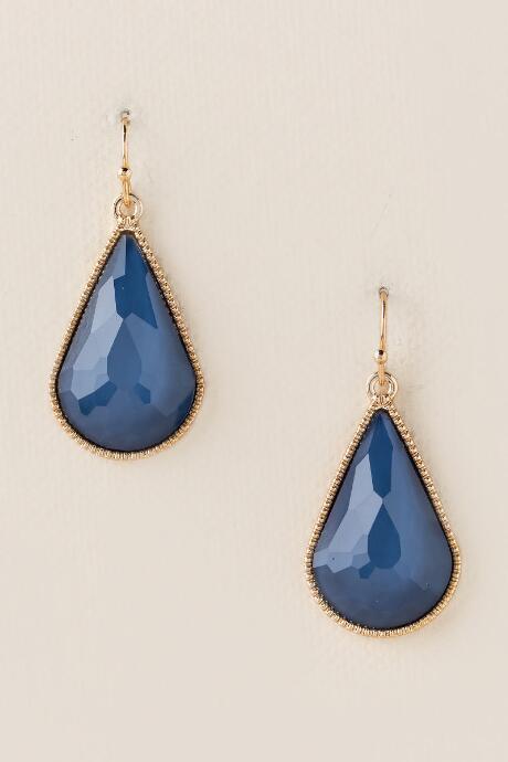 Francesca's Vanessa Teardrop Earring In Indigo - Indigo